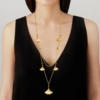 Ginkgo large necklace Antinea green Crystal, 18K yellow gold-plated - Image 2