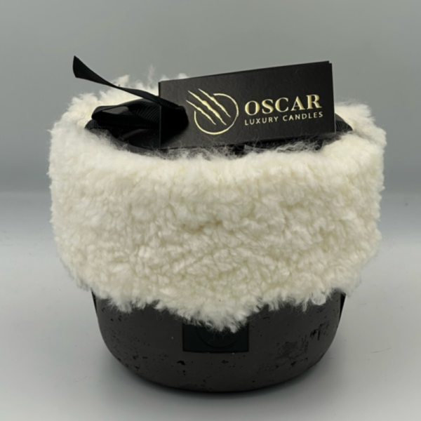 Candle Dark Grey Sheep White
