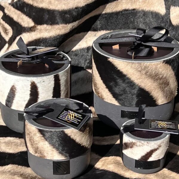 Candle Dark Grey Zebra