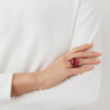 Cabochon Ring Fuchsia crystal - Image 2