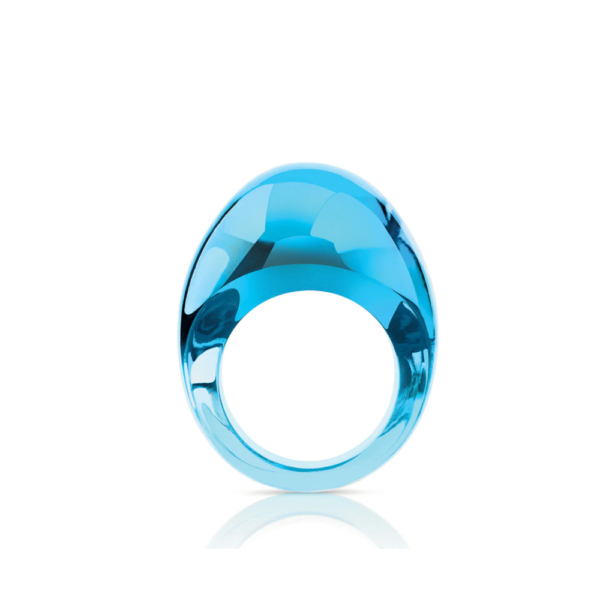 Cabochon Ring Light blue crystal
