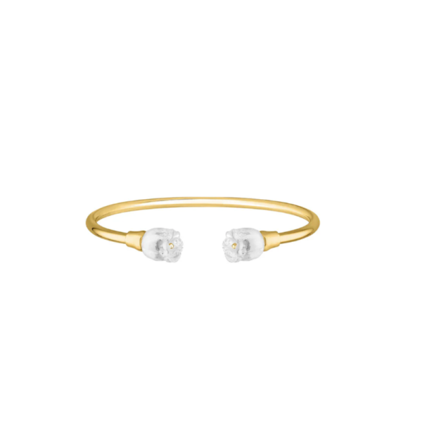 Muguet flexible bangleClear crystal, 18K yellow gold-plated
