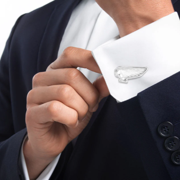 Victoire mascottes cufflinks Clear crystal, palladium finishing