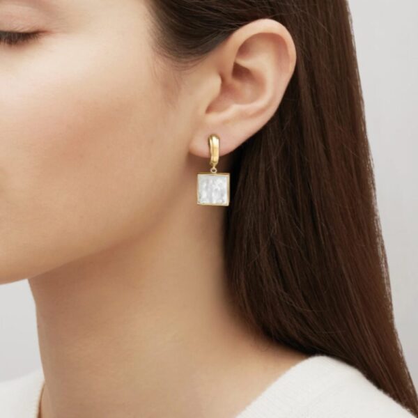 Aréthuse Earrings Clear crystal, Vermeil