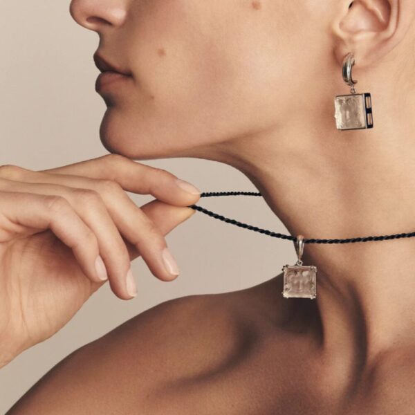Aréthuse Earrings Clear crystal, silver