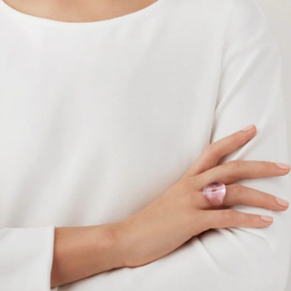 Cabochon Ring Pink crystal