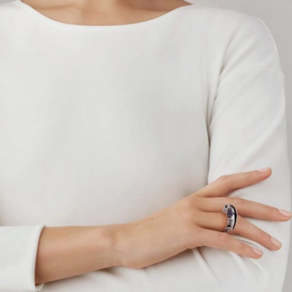 Larcade Ring Dusk purple crystal, silver