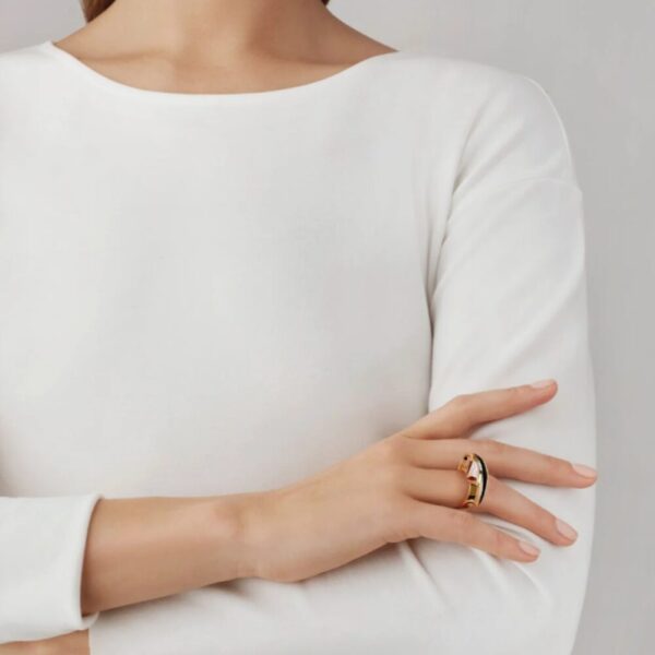 Larcade Ring Clear crystal, 18k gold plated