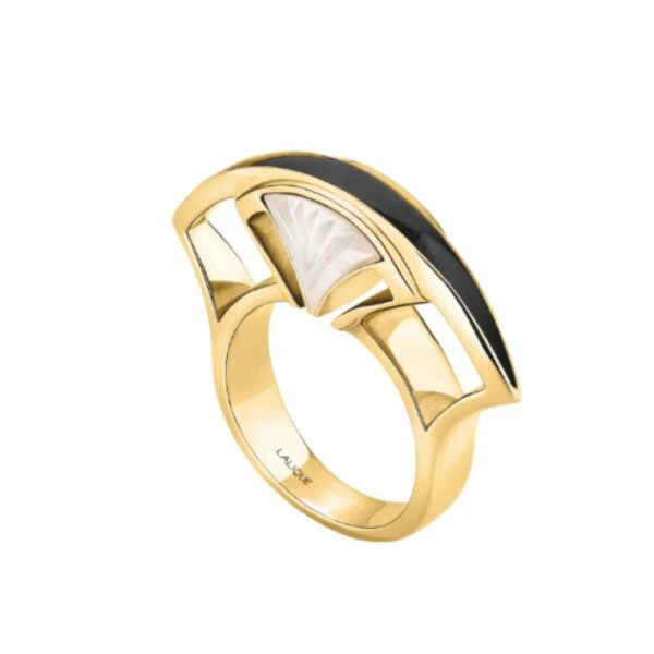 Larcade Ring Clear crystal, 18k gold plated