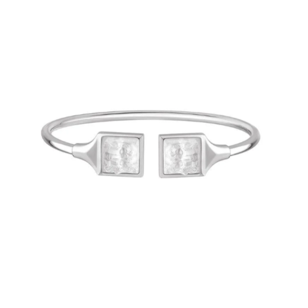 Aréthuse flexible bangle Clear crystal, silver