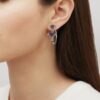 Larcade Hoops Earrings Dusk purple crystal, silver - Image 2