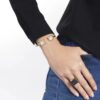 Aréthuse flexible bangle Clear crystal, 18K yellow gold-plated - Image 2