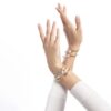 Aréthuse flexible bangle Clear crystal, 18K yellow gold-plated - Image 3