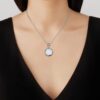 Aréthuse Round Pendant Clear crystal, silver - Image 2