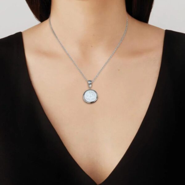 Aréthuse Round Pendant Clear crystal, silver