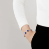 Cabochon Flexible Bangle Cap-Ferrat blue crystal, silver - Image 3