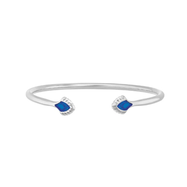 Paon flexible bangle Blue crystal, silver