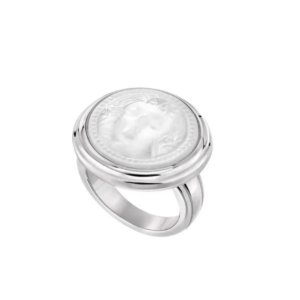 Aréthuse Round Ring Clear crystal, silver