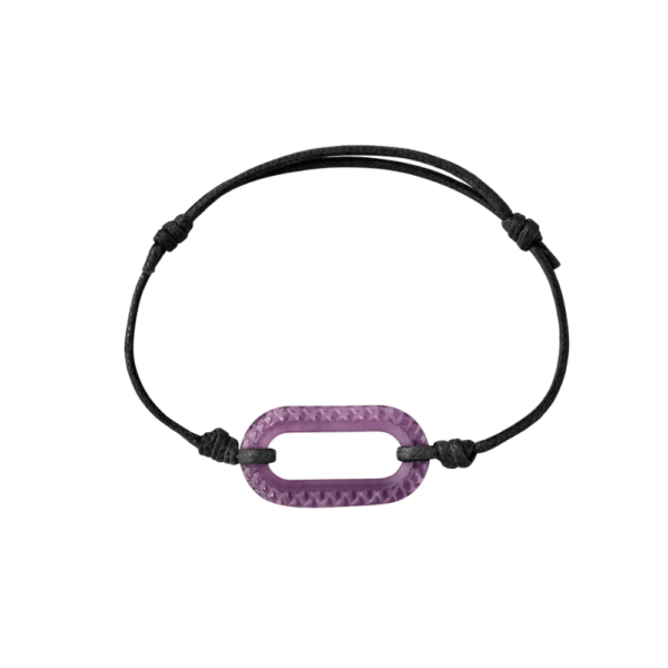 Empreinte Animale Cord Bracelet Dusk purple crystal on black cord