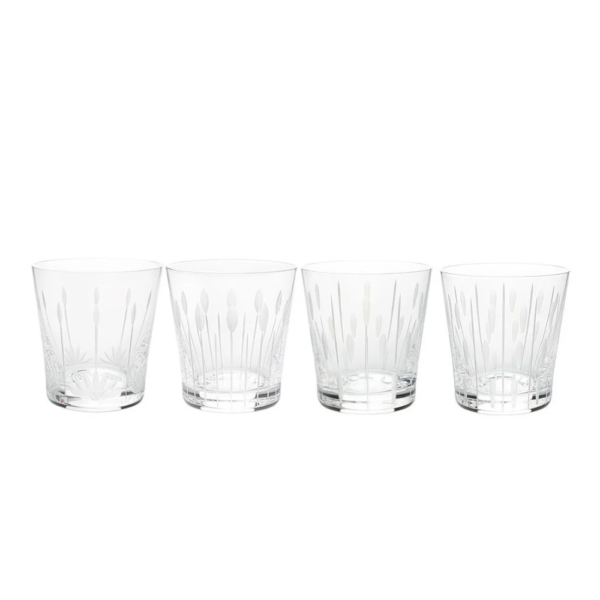 4 Lotus tumblers set 30 cl Clear crystal
