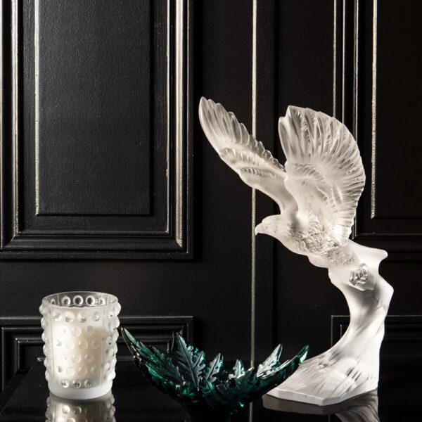 Golden Eagle sculpture Clear crystal