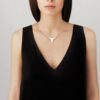 Terramineral Necklace 3 crystals Clear crystal, 18K yellow gold plated - Image 2
