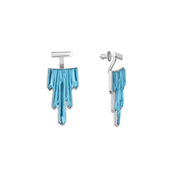 Terramineral Earrings Blue Persepolis crystal, silver