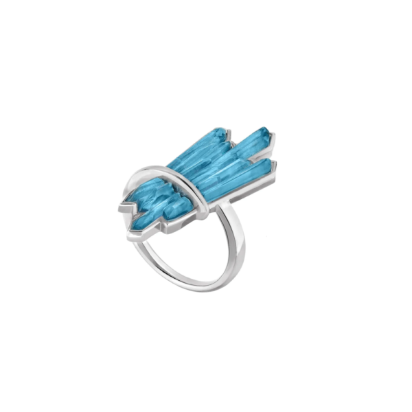 Terramineral Ring Blue Persepolis crystal, silver