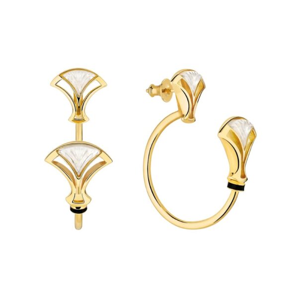 Larcade Hoops Earrings Clear crystal, 18k gold plated