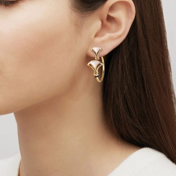 Larcade Hoops Earrings Clear crystal, 18k gold plated