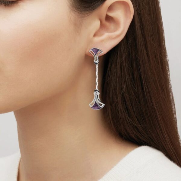 Larcade Earrings Dusk purple crystal, silver