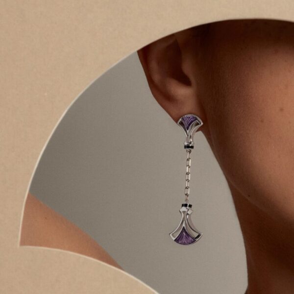Larcade Earrings Dusk purple crystal, silver