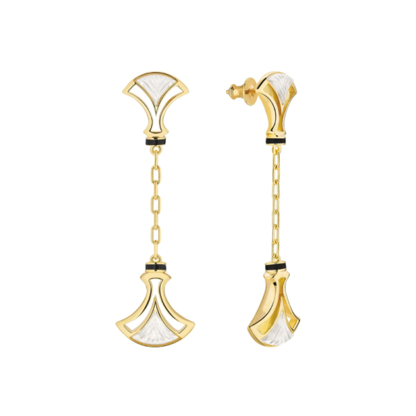 Larcade Earrings Clear crystal, 18k gold plated