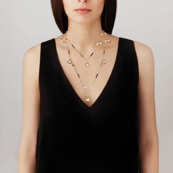 Larcade Necklace Clear crystal, 18k gold plated