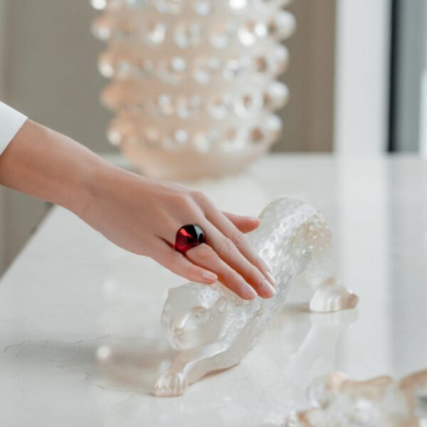 Zeila Panther small sculpture Clear crystal